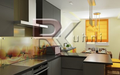 Темно серая кухня из пластика Fenix NTM