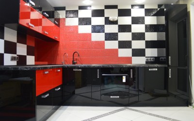 Черно-красная кухня